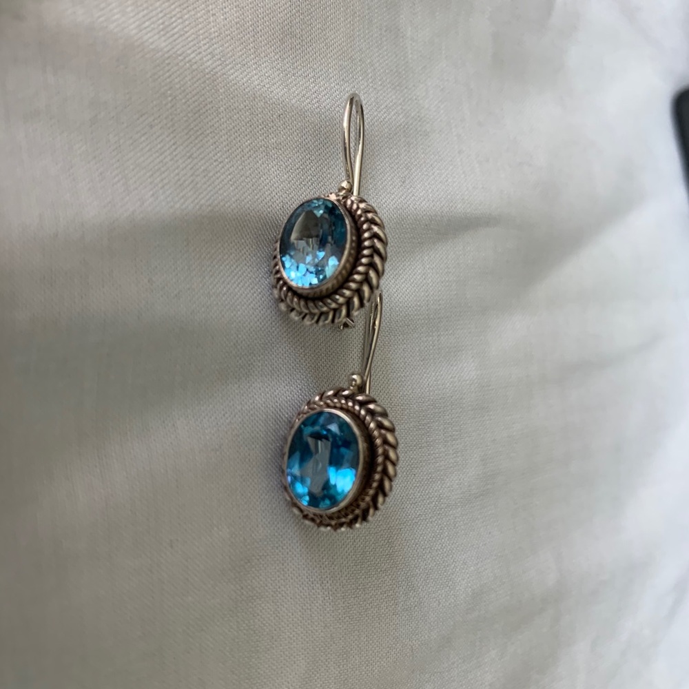 Blue Topaz Sterling Earrings
